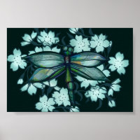 Dragonfly Floral Art libellules fleurs art floral