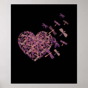 Affiche Dragonfly Heart Flying out of Heart Lover Classic