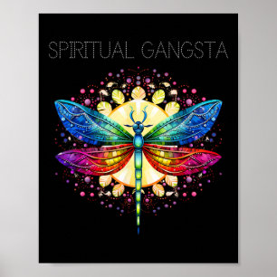 Affiche Dragonfly Yoga Méditation Mandal Gangsta Spirituel