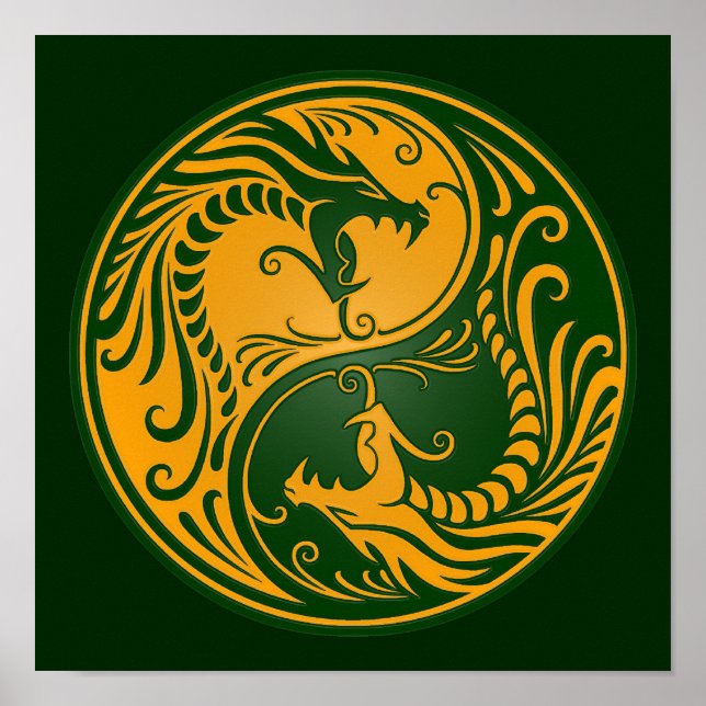 Affiche Dragons de Yang Jaune et Vert (Devant)