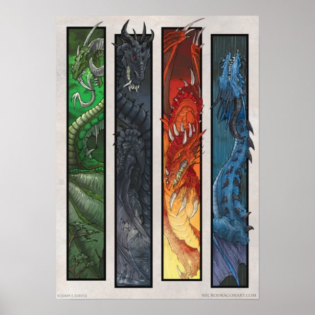 Affiche Dragons élémentaires (Devant)