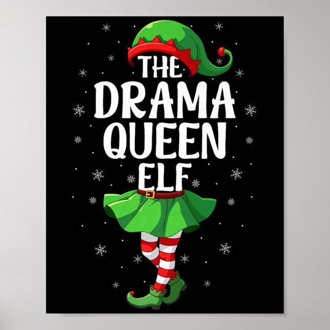 Affiche Drama Queen Elf Christmas Girls Women Elf Squad Xm (Devant)