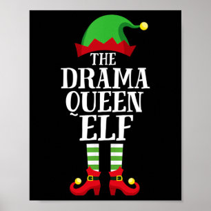 Affiche Drame Queen Elf Correspondant Famille Groupe Noël 