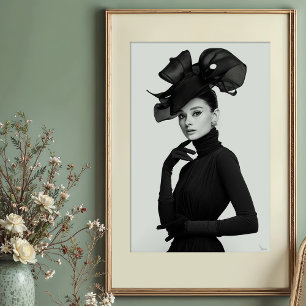 Affiche Drame sculptural : Portrait avant-gardiste monochr