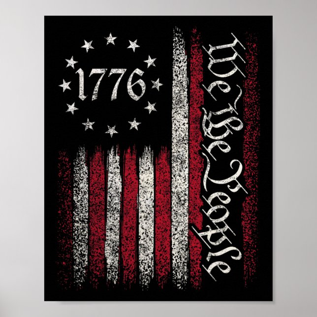 Affiche Drapeau 1776 Constitution Fête de l'Indépendance A (Devant)