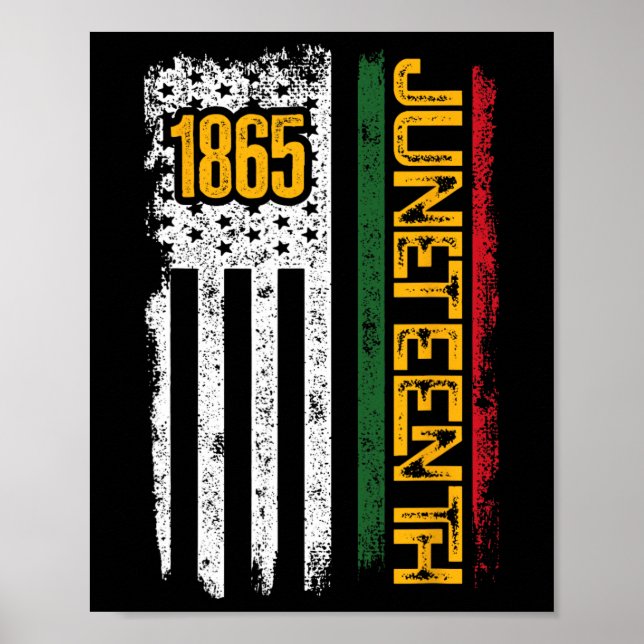 Affiche Drapeau 2024 Histoire noire Vintage 1865 Juneteent (Devant)