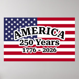 Affiche Drapeau 250 Ans d'Amérique