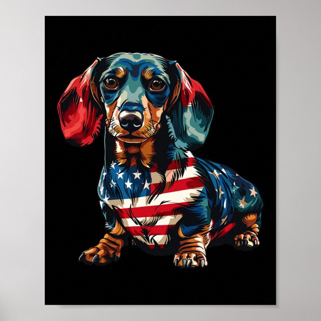 Affiche Drapeau 4 juillet Drapeau Américain Pour Hommes Fe (Devant)