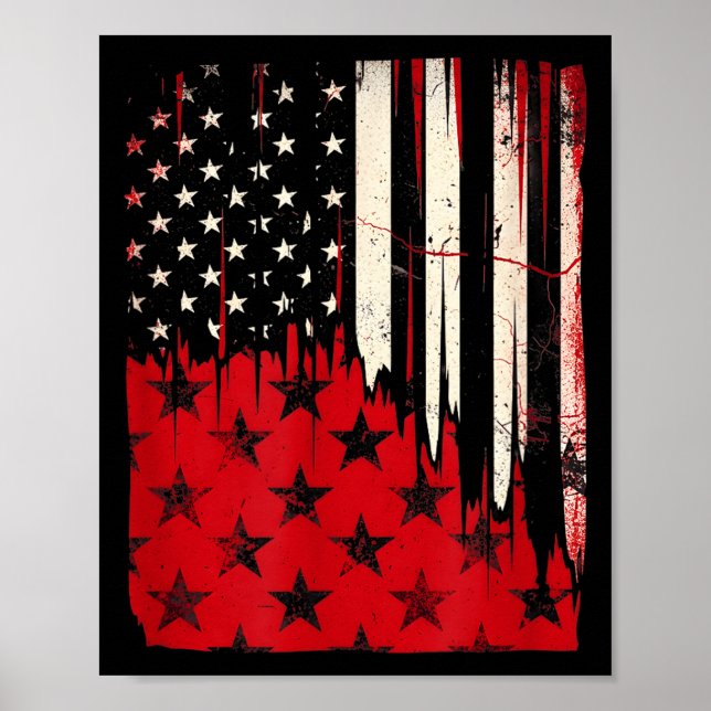 Affiche Drapeau 4 juillet fête de l'indépendance des États (Devant)