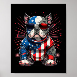 Affiche Drapeau 4 juillet'américain patriotique
