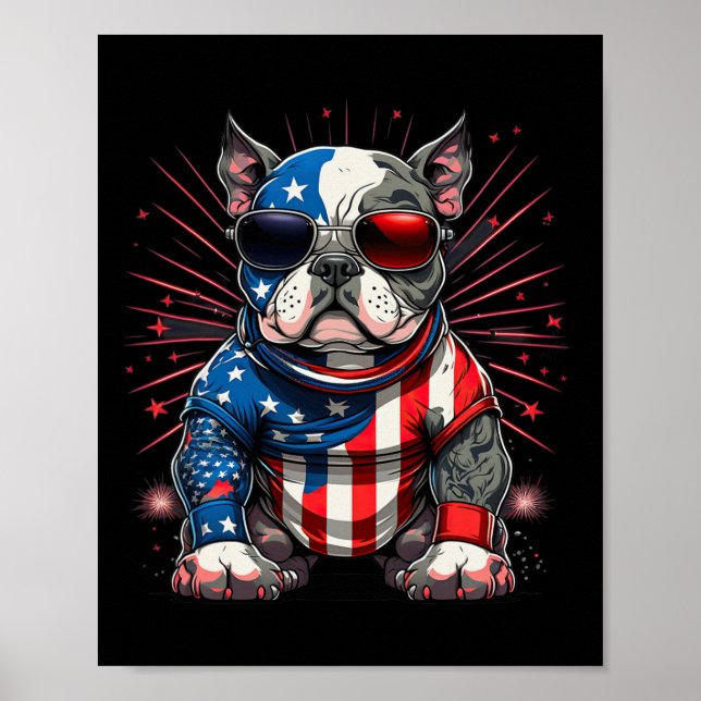 Affiche Drapeau 4 juillet'américain patriotique (Devant)