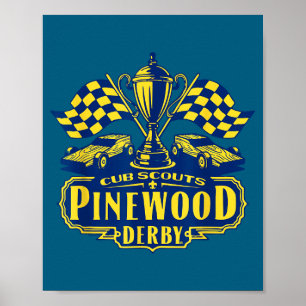 Affiche Drapeau à damier de course de derby de pinwood de