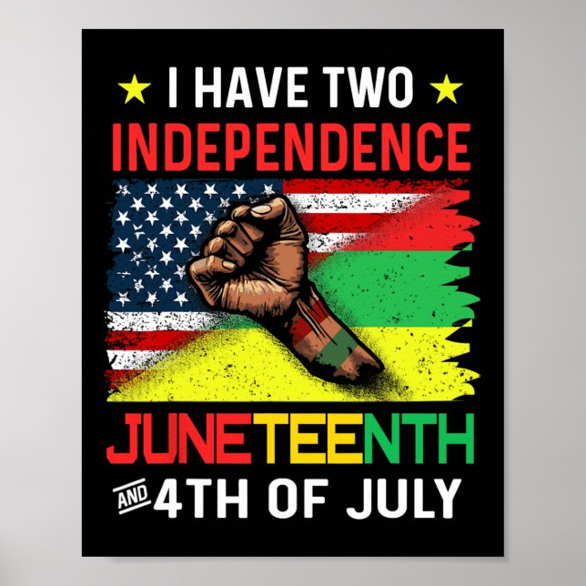 Affiche Drapeau afro-américain Juneteenth 1865 États-Unis  (Devant)