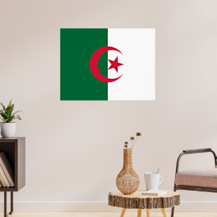Affiche drapeau algérien