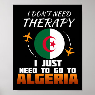 Affiche Drapeau Algérien I Drapeau Algérie I Cadeau de vac