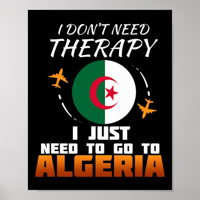 Affiche Drapeau Algérien I Drapeau Algérie I Cadeau de vac (Devant)