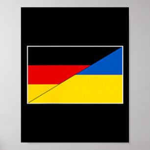 Affiche Drapeau Allemagne Ukraine Soutien allemand ukraini