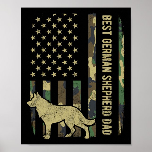 Affiche Drapeau allemand Chien père Camouflage Drapeau amé (Devant)