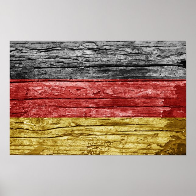 Affiche drapeau allemand en bois (Devant)