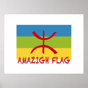 Affiche Drapeau Amazigh - Drapeau Amazigh Drapeau