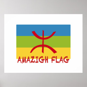 Affiche Drapeau Amazigh - Drapeau Amazigh Drapeau