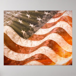 Affiche Drapeau Américain
