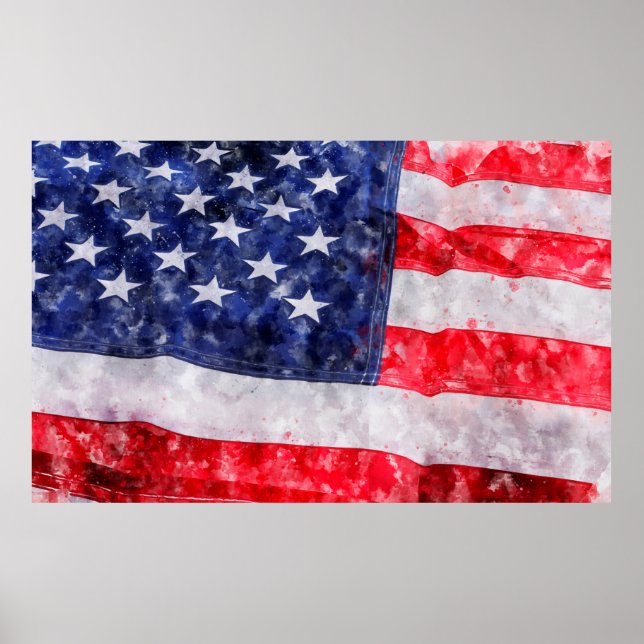 Affiche Drapeau américain (Devant)