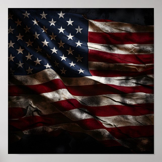 Affiche Drapeau américain (Devant)
