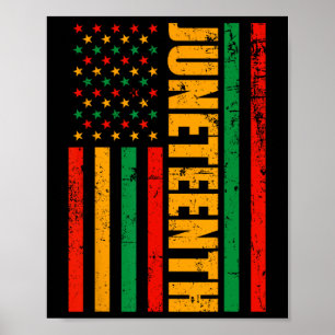 Affiche Drapeau américain 1865 Histor noir africain