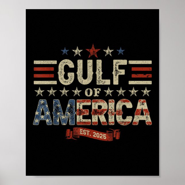 Affiche Drapeau Américain 2025 Du Golfe Des Etats-Unis Est (Devant)