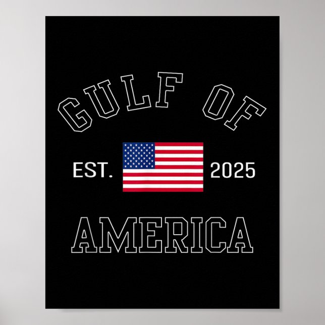 Affiche Drapeau Américain 2025 Du Golfe Des Etats-Unis Est (Devant)