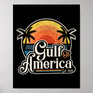 Affiche Drapeau Américain 2025 Du Golfe D'Usa Est