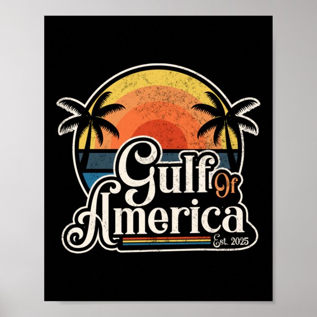 Affiche Drapeau Américain 2025 Du Golfe D'Usa Est (Devant)