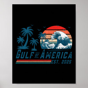 Affiche Drapeau Américain 2025 Du Golfe D'Usa Est