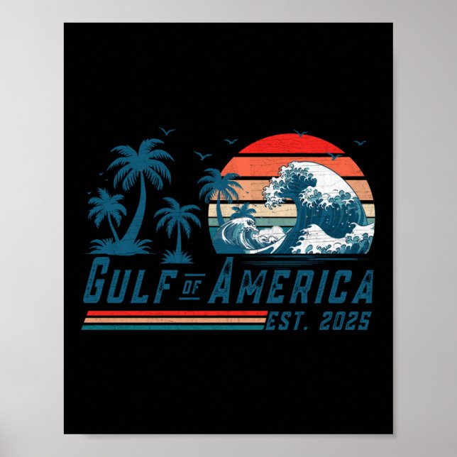 Affiche Drapeau Américain 2025 Du Golfe D'Usa Est (Devant)
