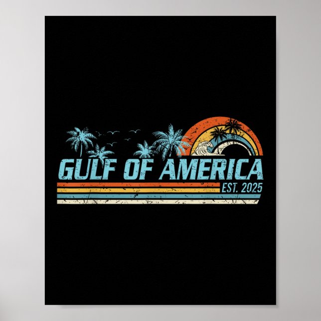 Affiche Drapeau Américain 2025 Golfe Du Mexique (Devant)