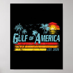 Affiche Drapeau Américain 2025 Golfe Du Mexique