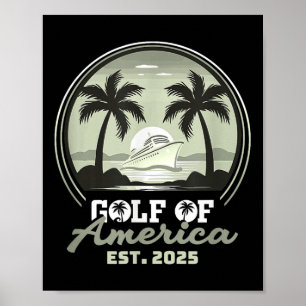 Affiche Drapeau Américain 2025 Golfe Du Mexique