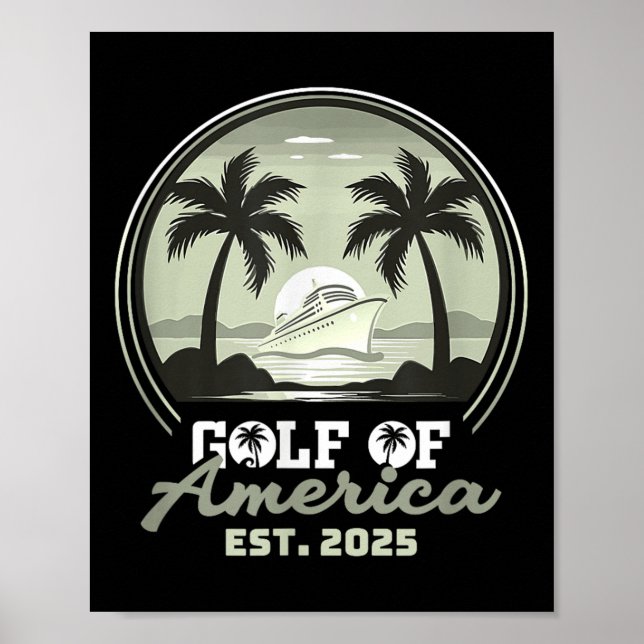 Affiche Drapeau Américain 2025 Golfe Du Mexique (Devant)