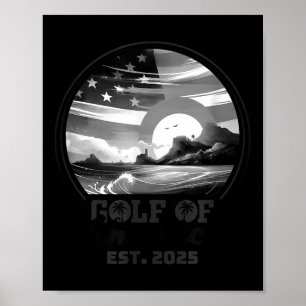 Affiche Drapeau Américain 2025 Golfe Du Mexique