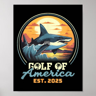 Affiche Drapeau Américain 2025 Golfe Du Mexique