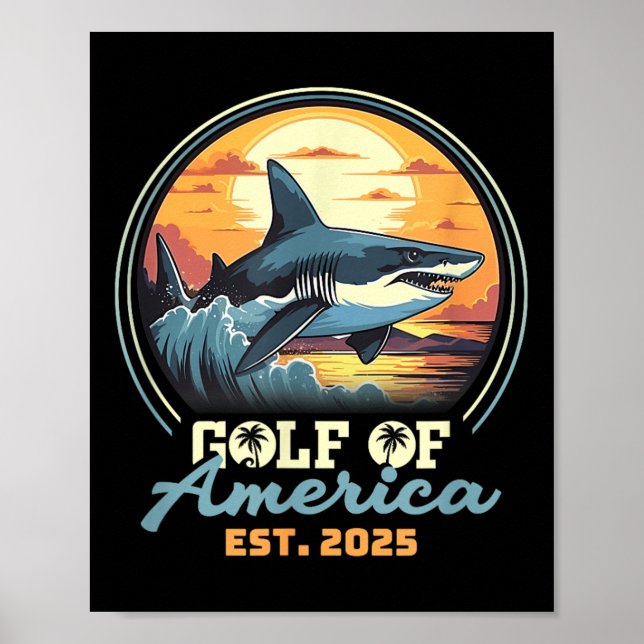 Affiche Drapeau Américain 2025 Golfe Du Mexique (Devant)