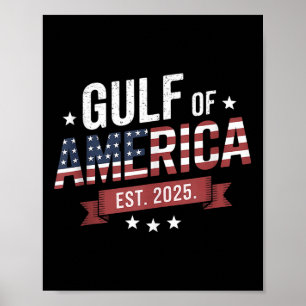 Affiche Drapeau Américain 2025 Golfe Rétro Mexique