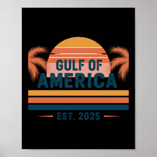Affiche Drapeau Américain 2025 Golfe Rétro Mexique