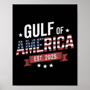 Affiche Drapeau Américain 2025 Golfe Rétro Mexique