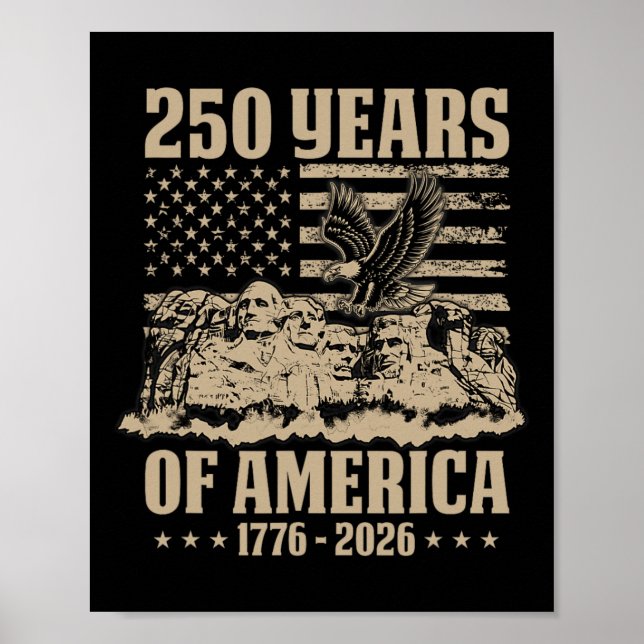 Affiche Drapeau américain 250 ans 1776-2026 250e anniversa (Devant)