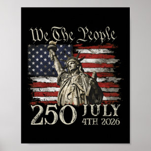 Affiche Drapeau américain 250 ans 250e anniversaire États-