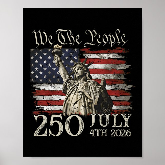 Affiche Drapeau américain 250 ans 250e anniversaire États- (Devant)