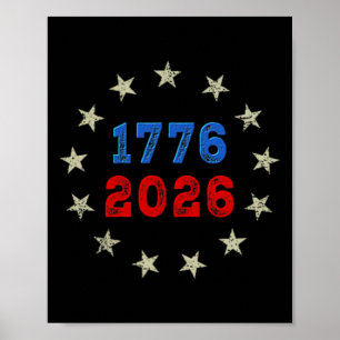 Affiche Drapeau américain 250 ans (2 faces) avant et arriè