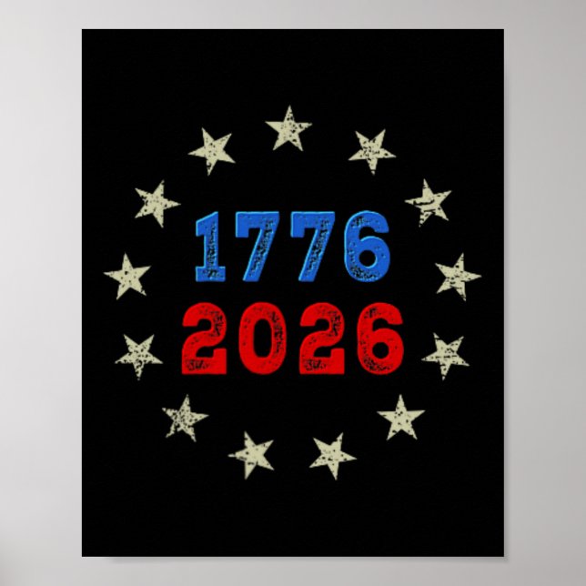 Affiche Drapeau américain 250 ans (2 faces) avant et arriè (Devant)